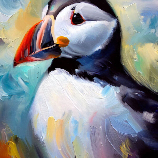 Puffin - framed canvas print