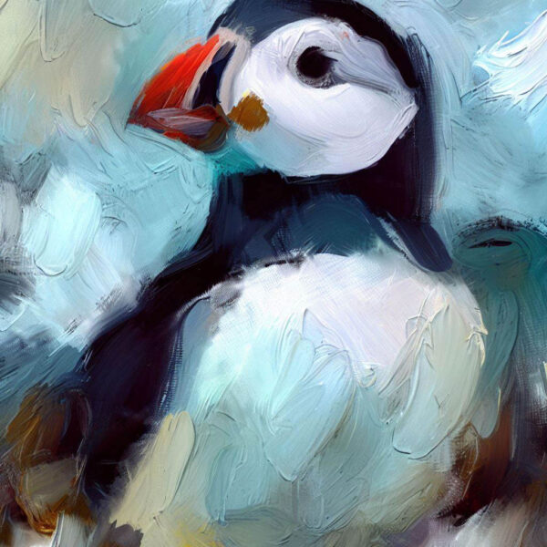 Puffin Portrait - framed canvas print