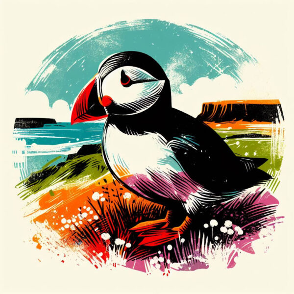 Puffin, Rathlin Island - framed canvas print