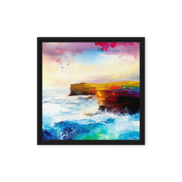 Cliffs and swell, Orkney West Mainland - framed canvas print - Image 6