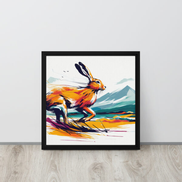 Irish Golden Hare - framed canvas print - Image 3