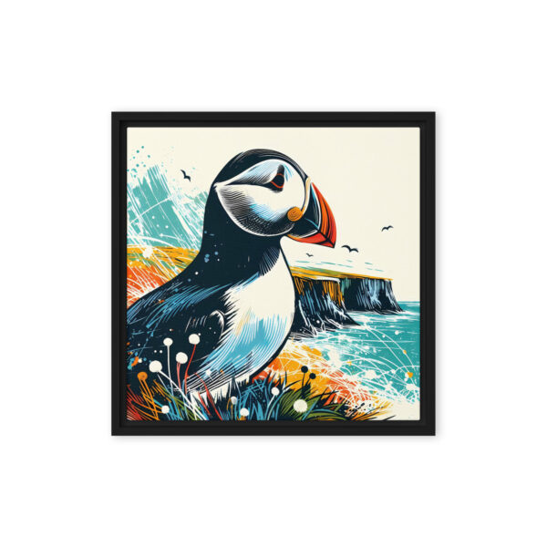 Puffin, Rathlin Island - framed canvas print - Image 3