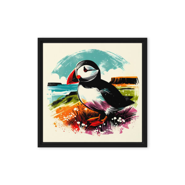 Puffin, Rathlin Island - framed canvas print - Image 5