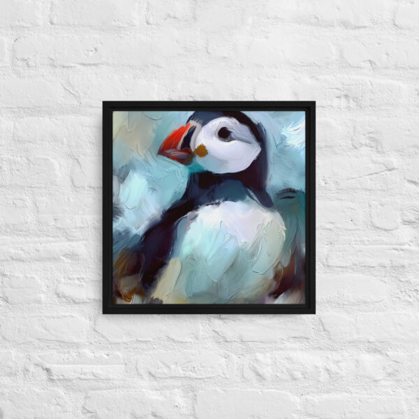 Puffin Portrait - framed canvas print - Image 3