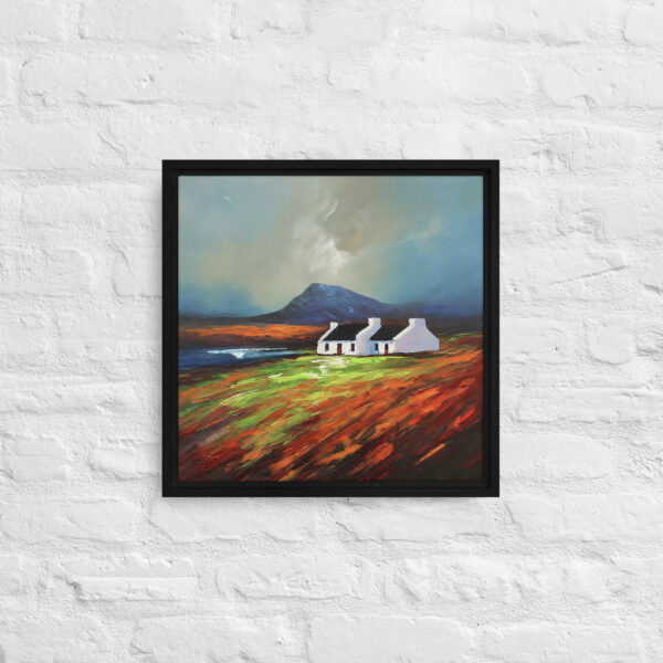 White Cottage, Muckish, Donegal - framed canvas print - Image 4