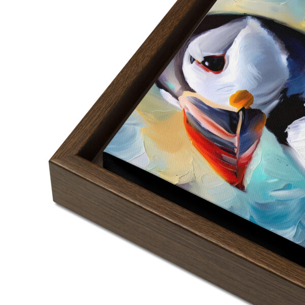 Puffin - framed canvas print - Image 9