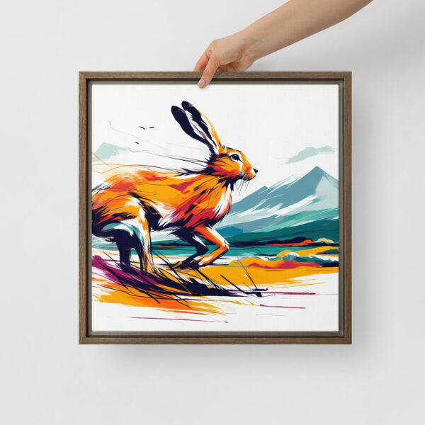 Irish Golden Hare - framed canvas print - Image 2