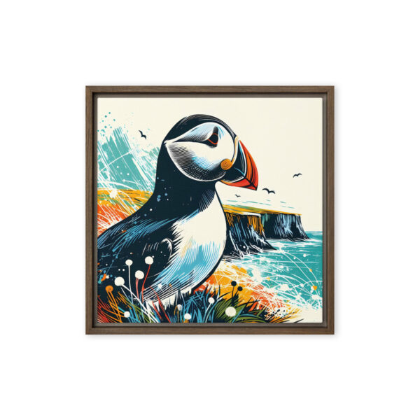 Puffin, Rathlin Island - framed canvas print - Image 5