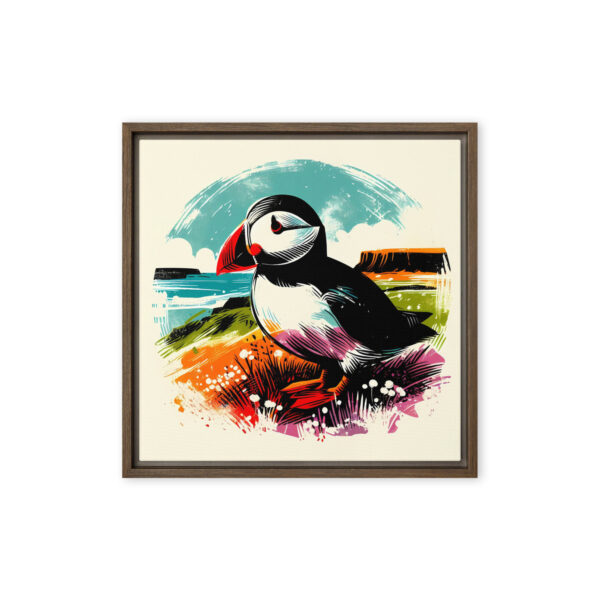 Puffin, Rathlin Island - framed canvas print - Image 6