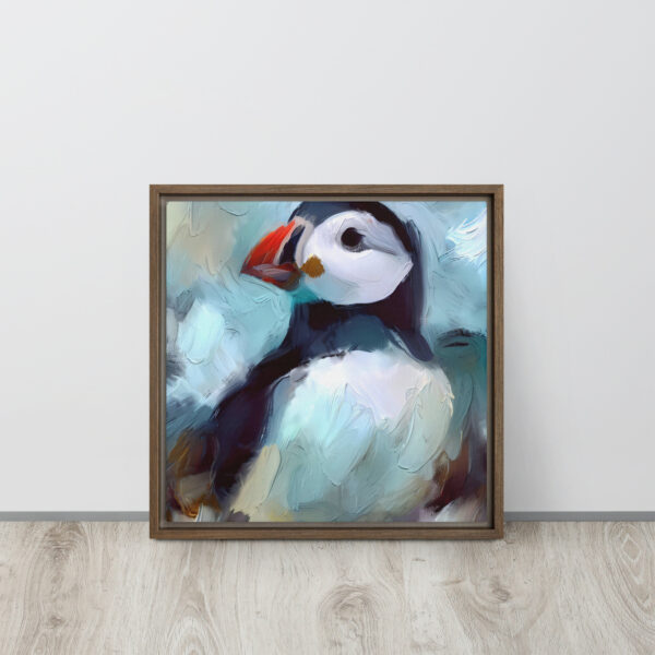 Puffin Portrait - framed canvas print - Image 4