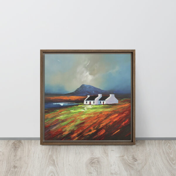 White Cottage, Muckish, Donegal - framed canvas print - Image 3