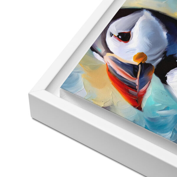 Puffin - framed canvas print - Image 10