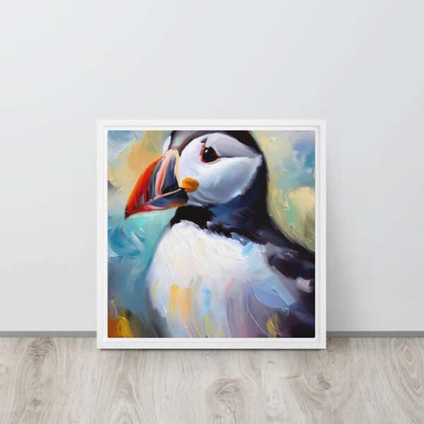 Puffin - framed canvas print - Image 4