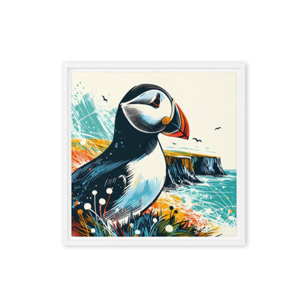 Puffin, Rathlin Island - framed canvas print - Image 6