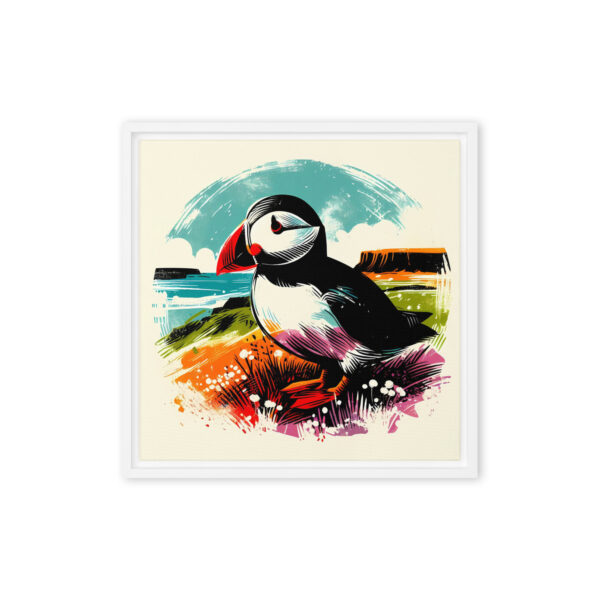 Puffin, Rathlin Island - framed canvas print - Image 7