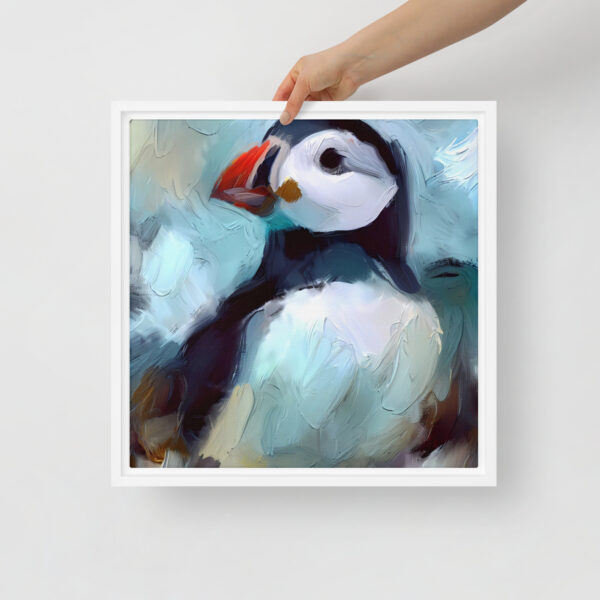 Puffin Portrait - framed canvas print - Image 2