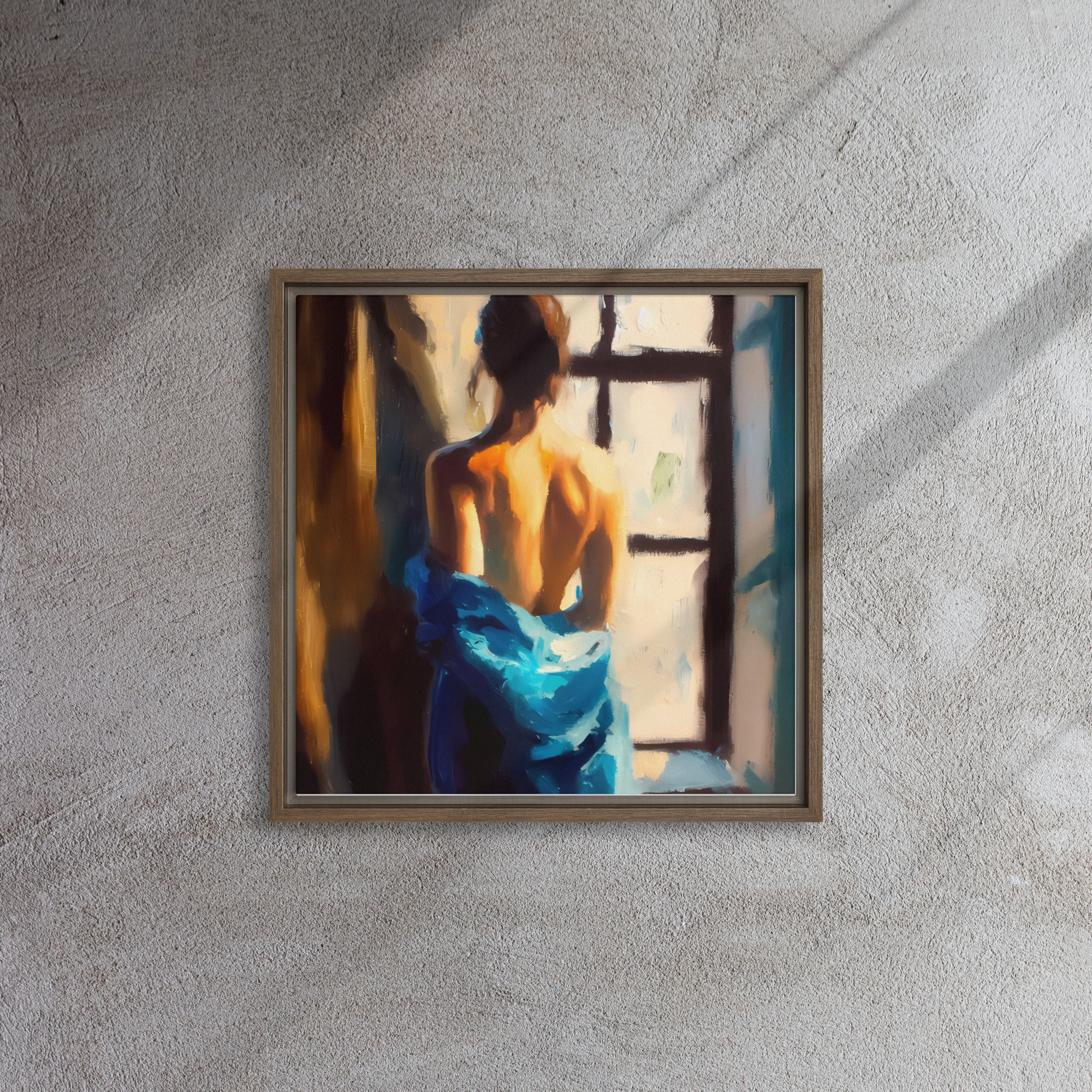 Lady in Blue - framed canvas print - Image 6