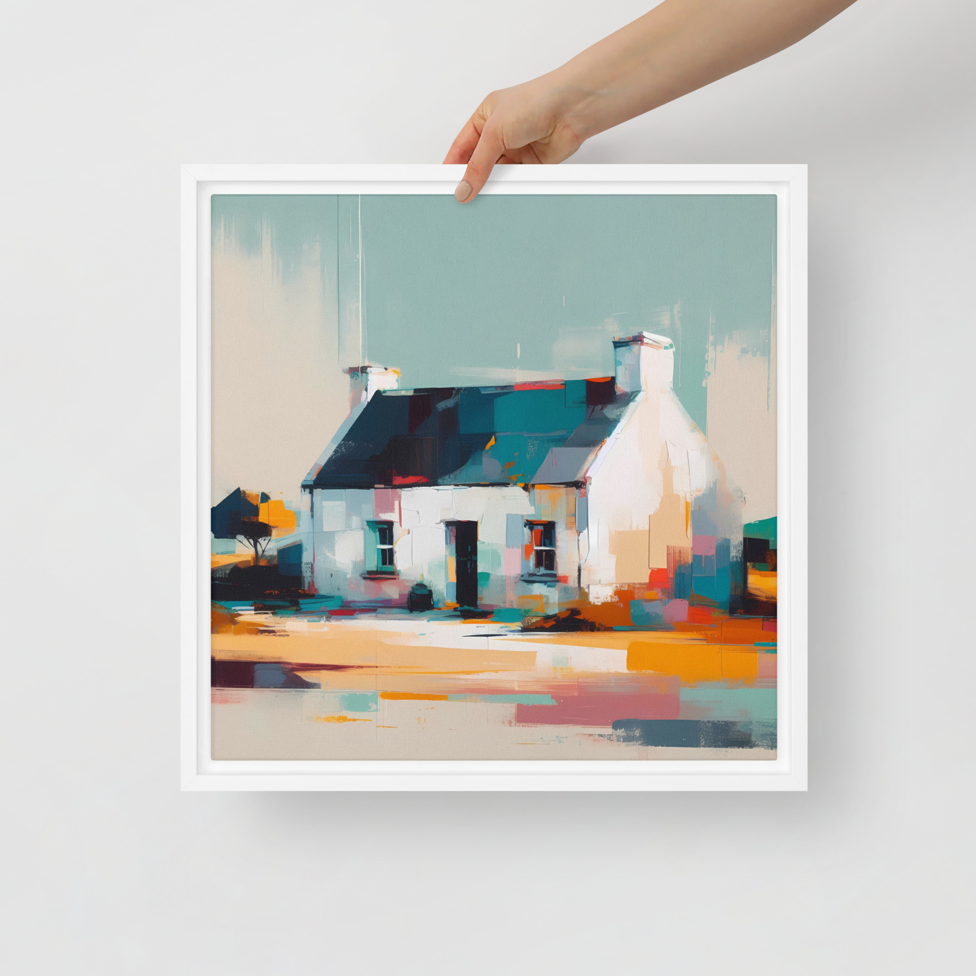 Rose Cottage, Fanad, Donegal - framed canvas print - Image 2