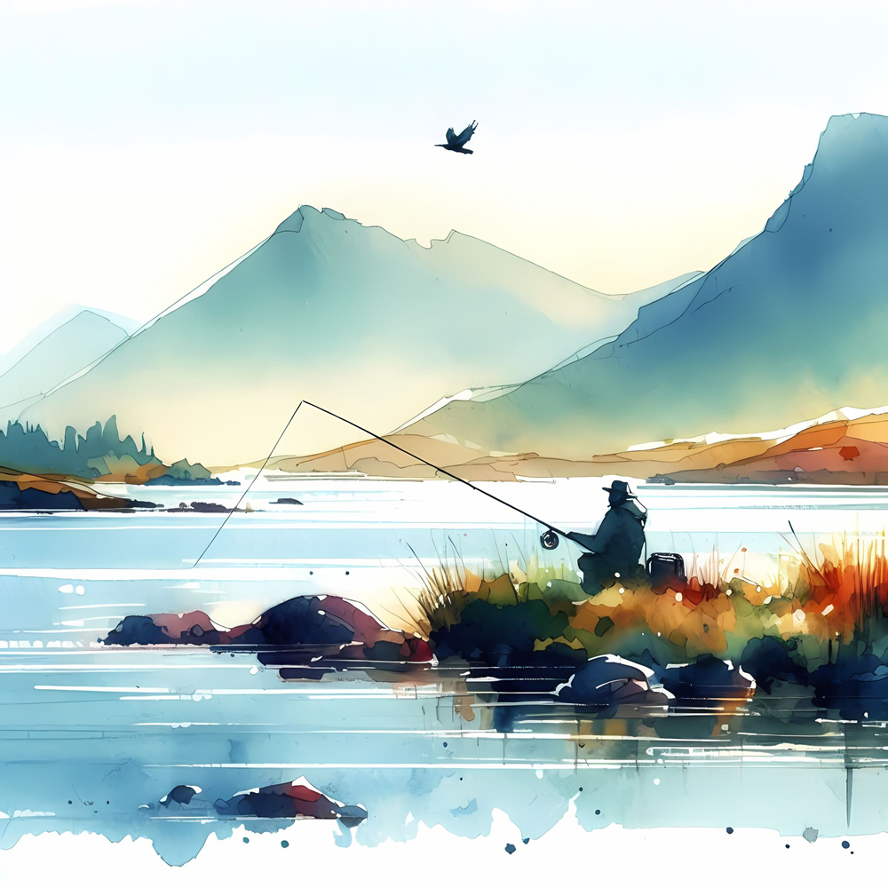 A Fine Day At The Loch - Framed canvas print
