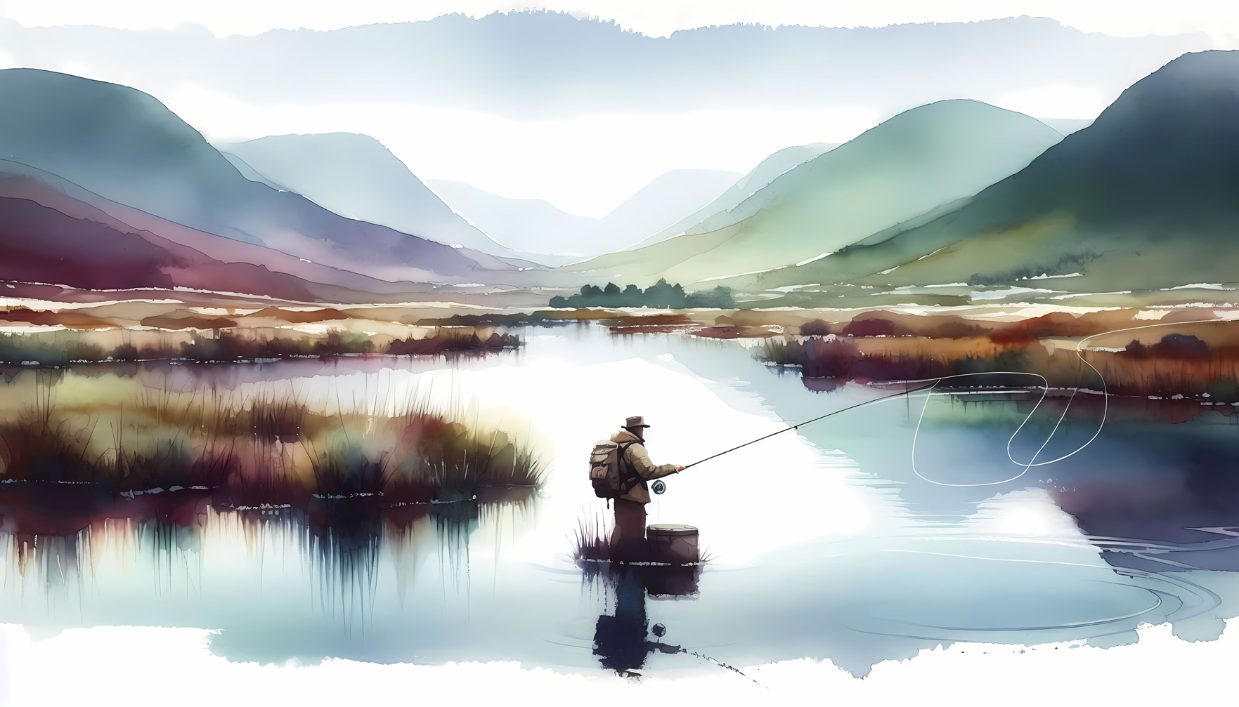 Fly Fishing - Framed canvas print