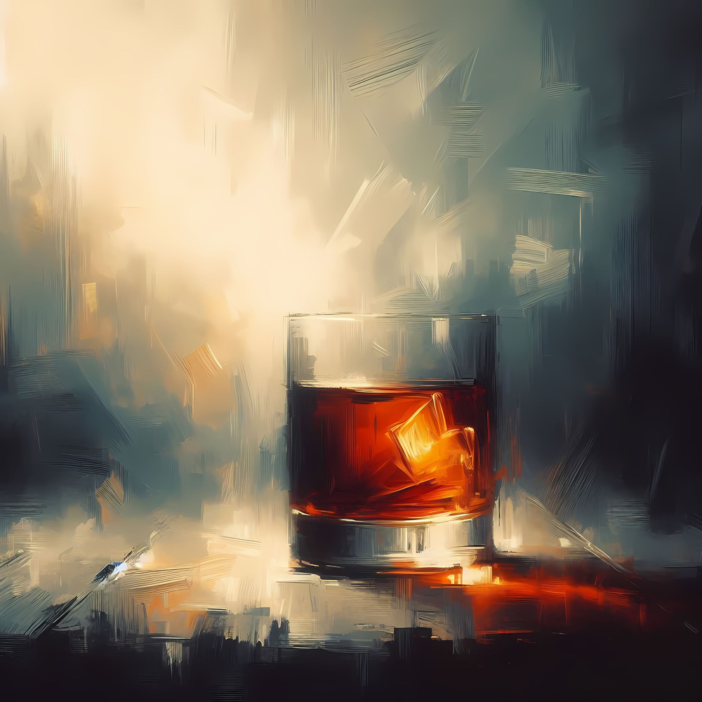 A Glass of Whisky - Framed canvas print