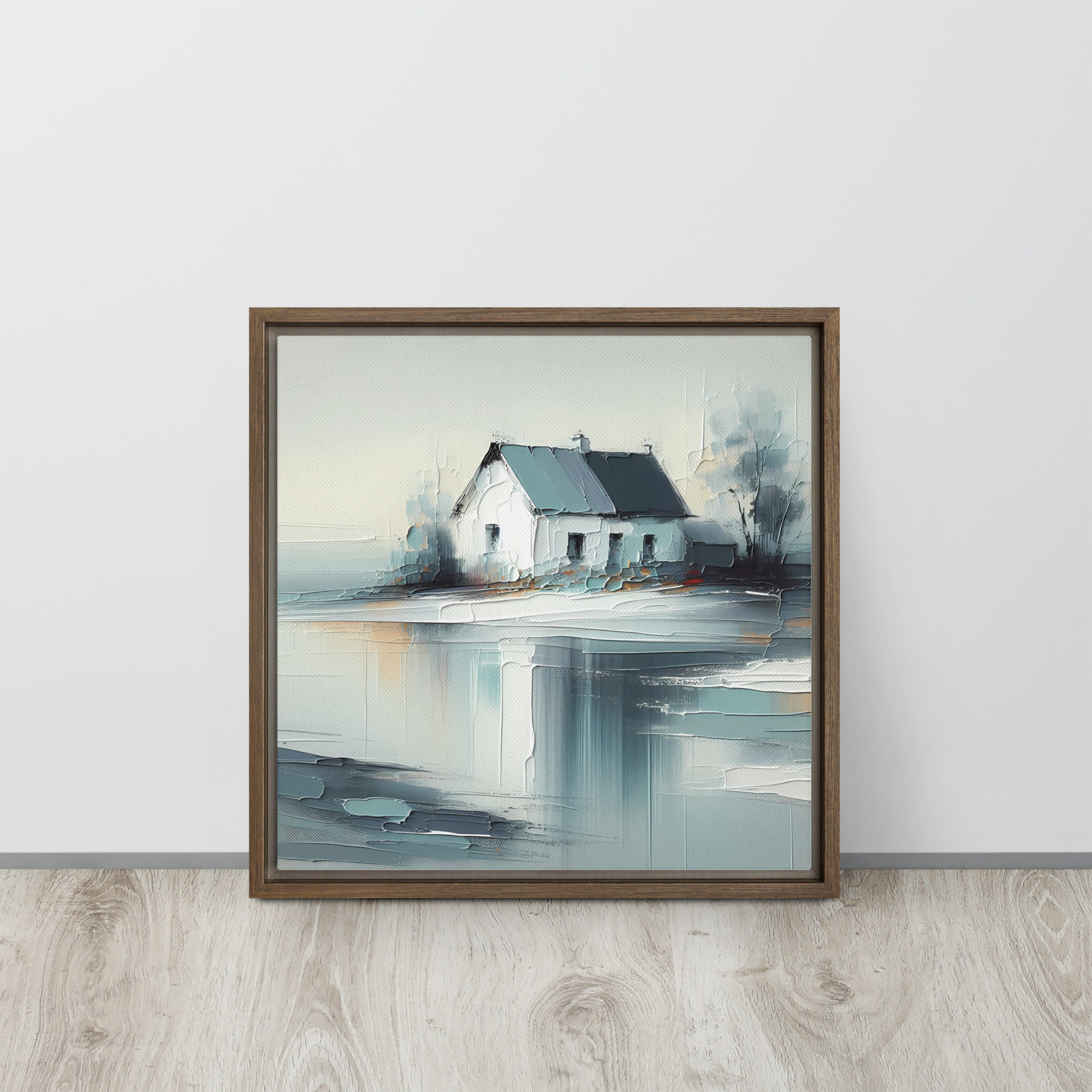 Lakeside Cottage Donegal - framed canvas print - Image 3