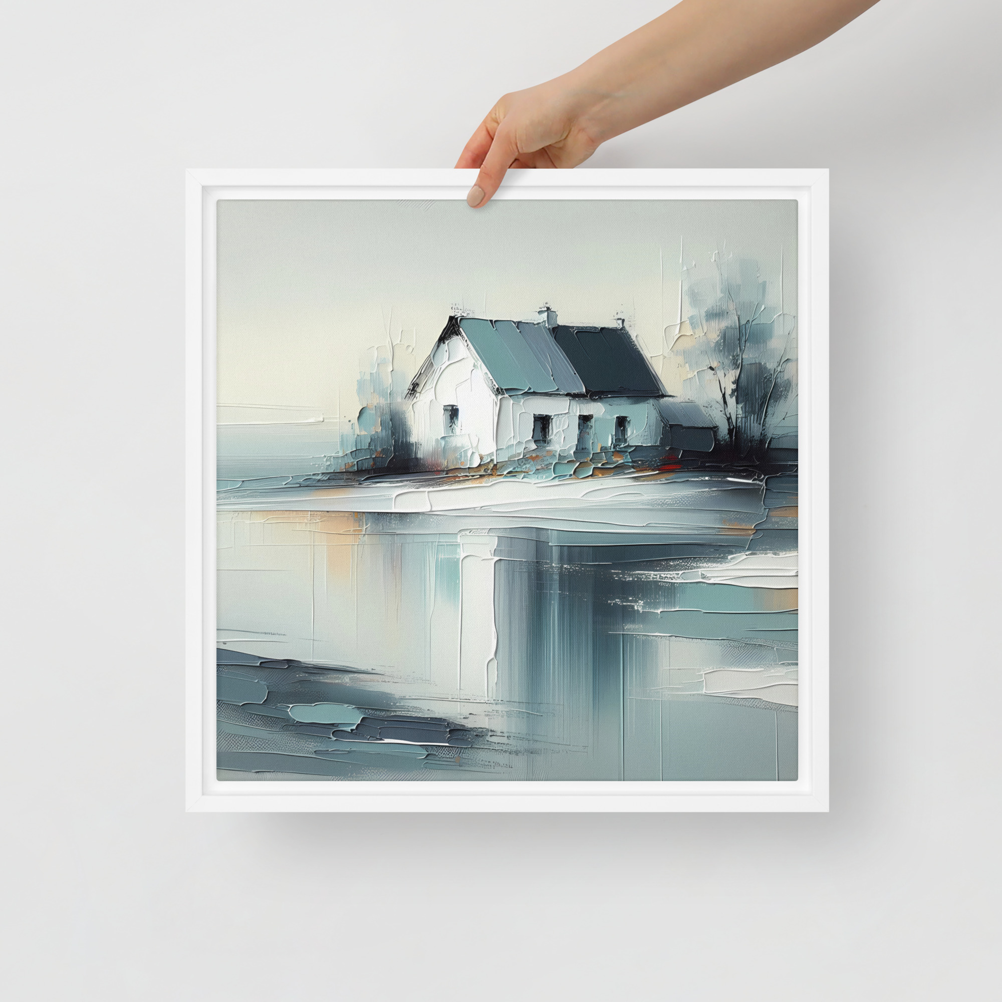 Lakeside Cottage Donegal - framed canvas print - Image 2