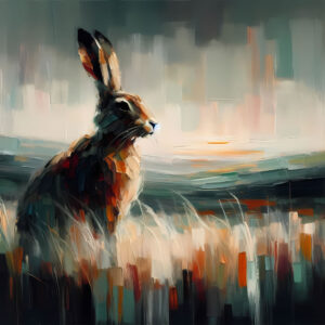 Irish Golden Hare - framed canvas print