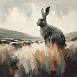 Golden Irish Hare - framed canvas print