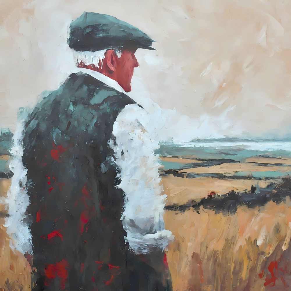 Surveying the land, Framed canvas print
