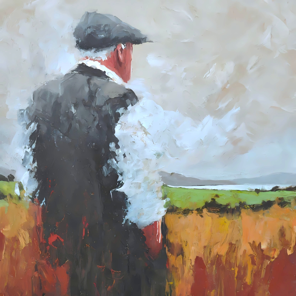 Watching over the land, Framed canvas print